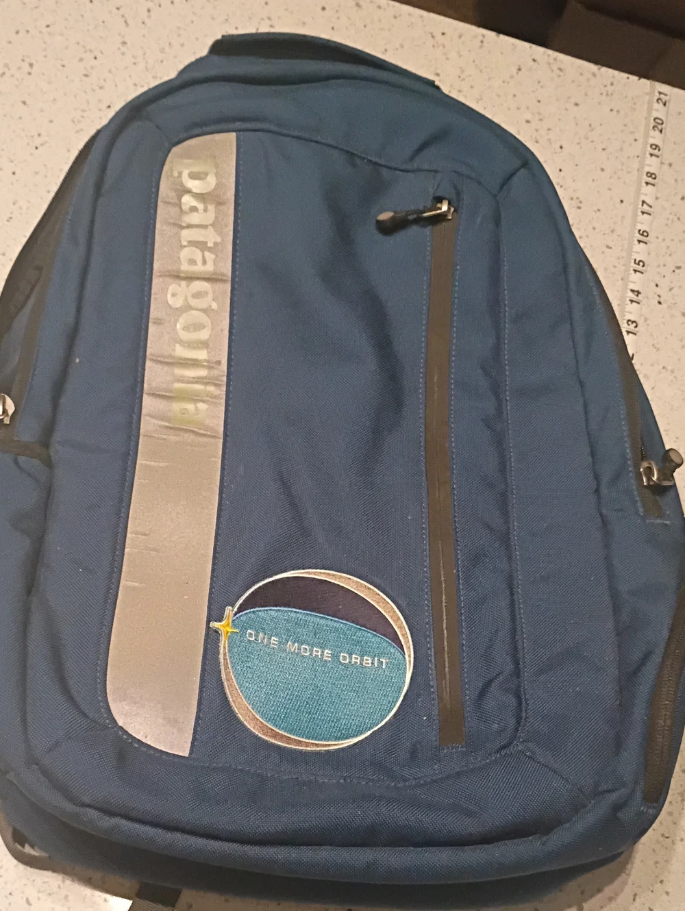 Patagonia Blue Men's Backpack with Vertical Logo Stripe